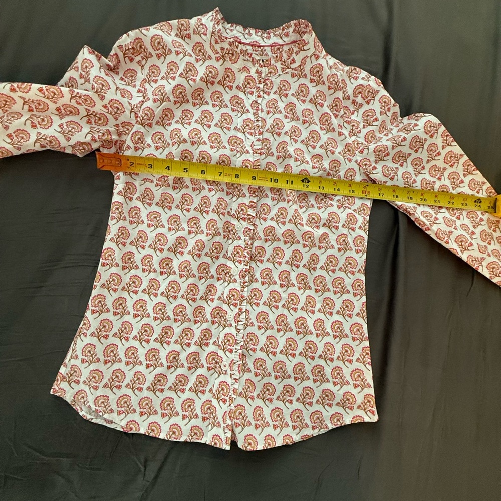 Boden Phoebe Floral Shirt Pink Floral Button-Front Women's - Picture 9 of 14